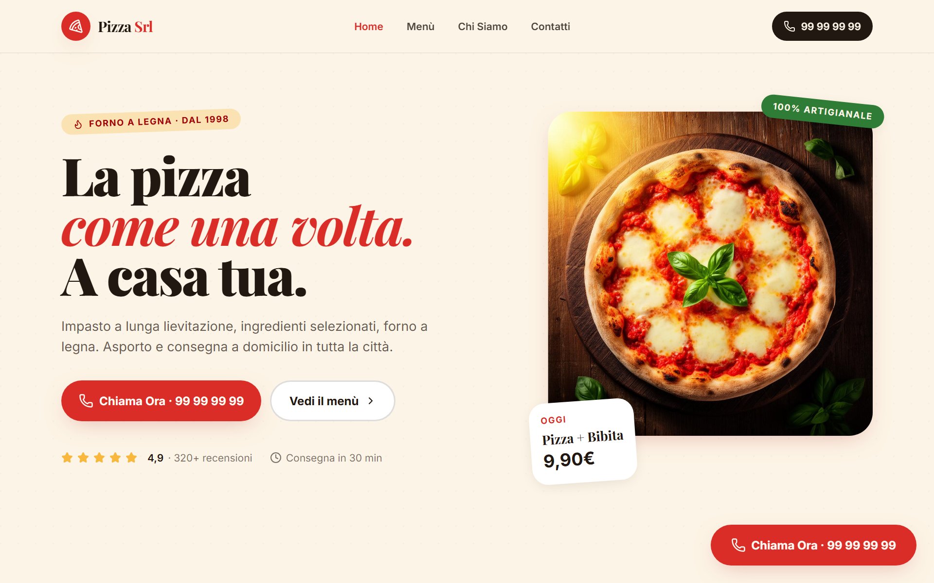 Anteprima sito Pizza srl