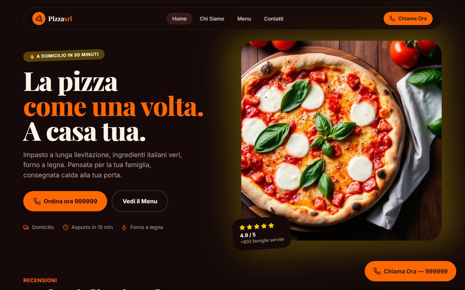 Anteprima sito Pizza srl