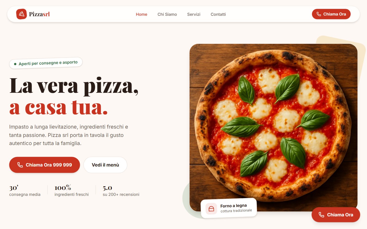 Anteprima sito Pizza srl