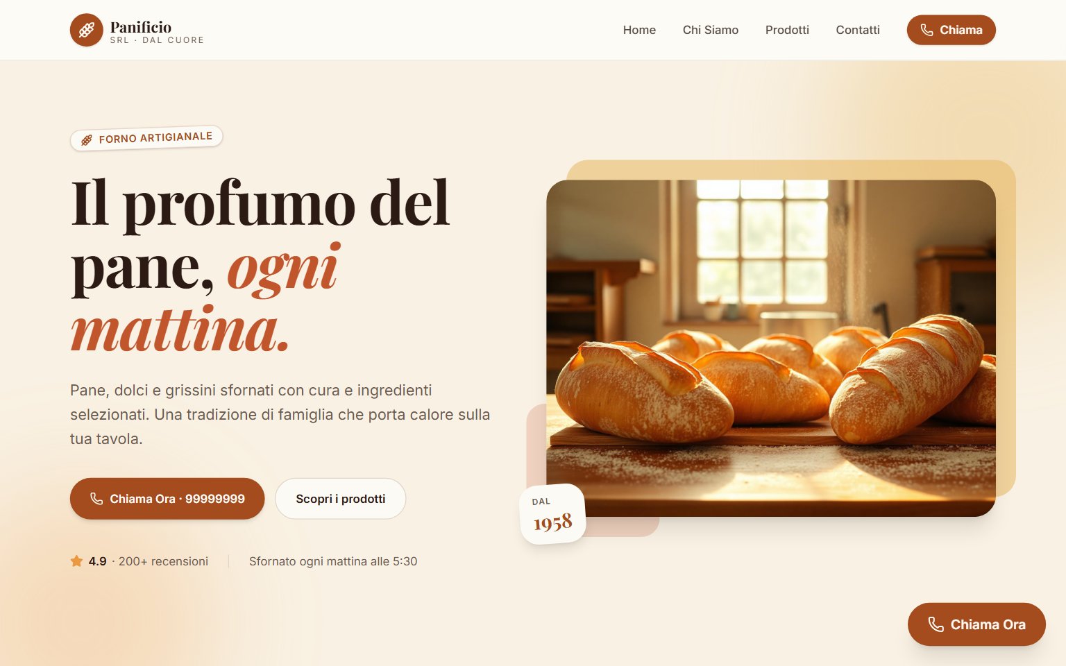 Anteprima sito Panificio srl