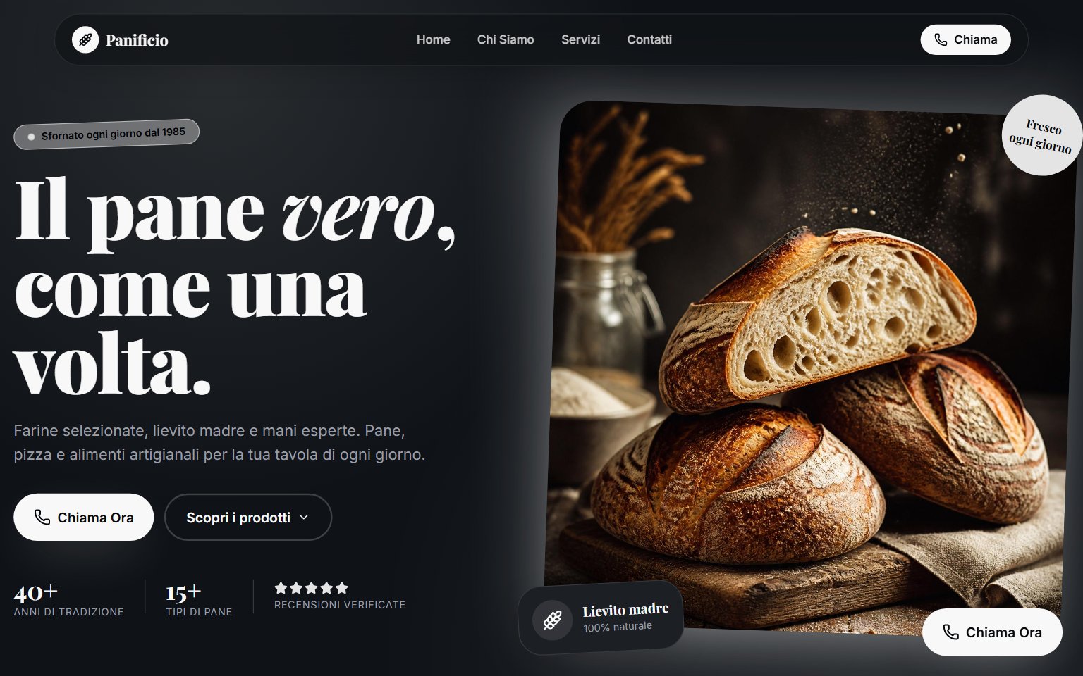 Anteprima sito Panificio srl