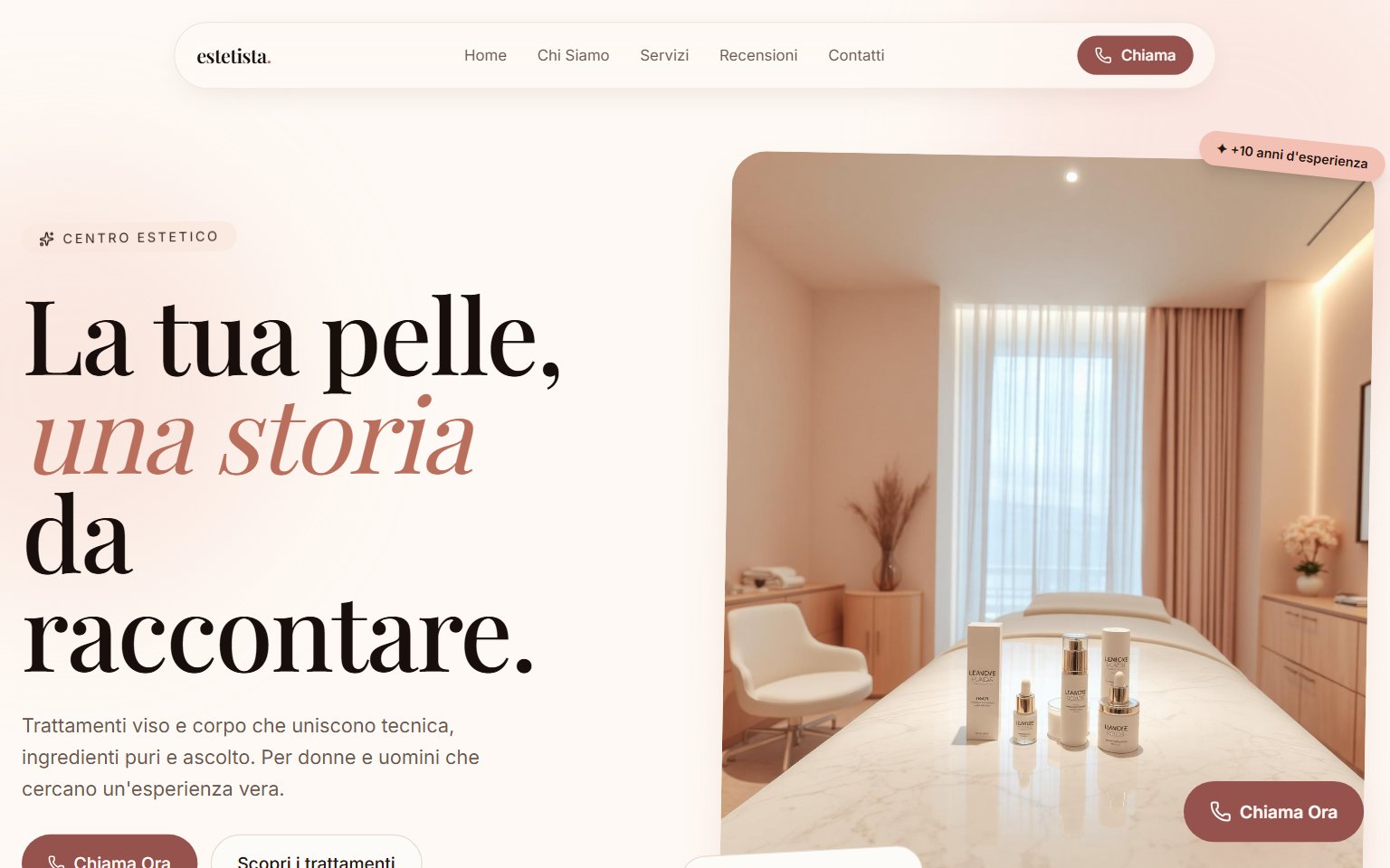 Anteprima sito estetista srl
